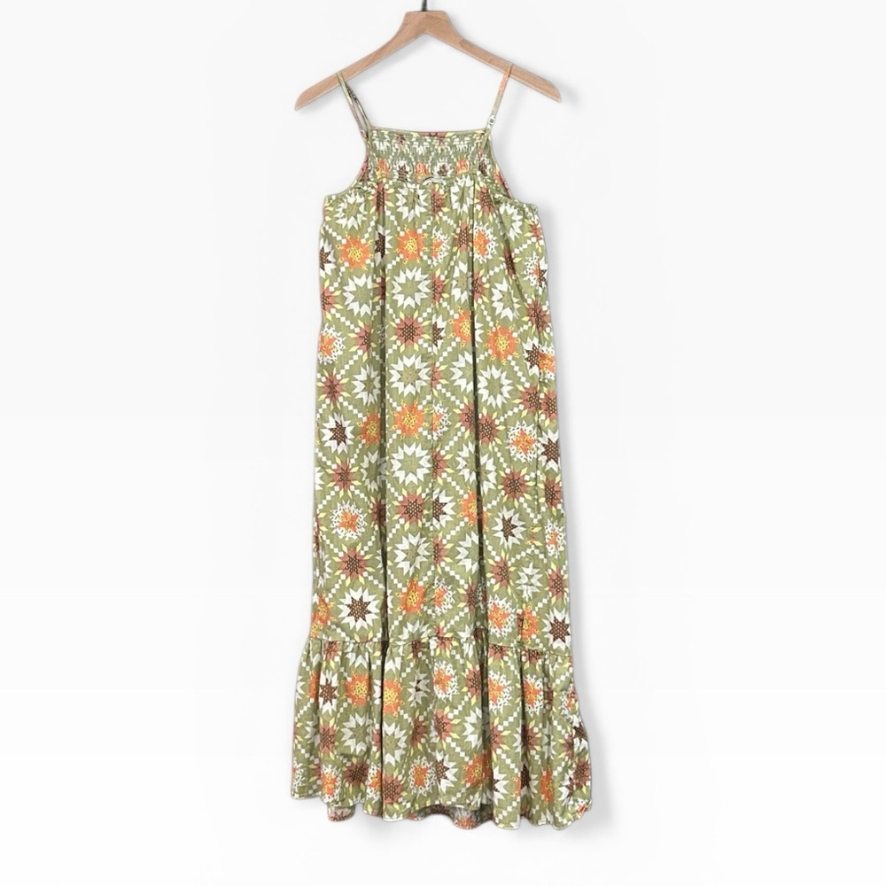 Universal Thread Green Orange Quilt Pattern Maxi … - image 4